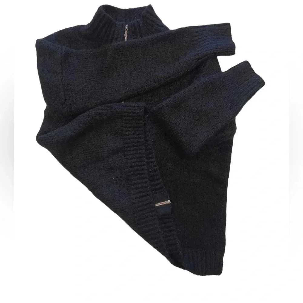 Tahari Black Zip Up Sweater Size Large - Picture 4 of 8